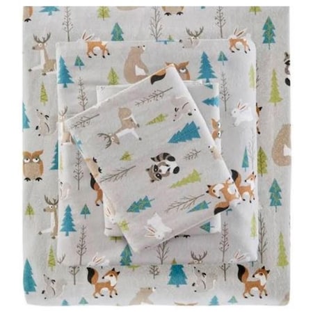 Imageware Systems Cozy Flannel Sheet Set, Multi Forest Animals - King TN20-0273